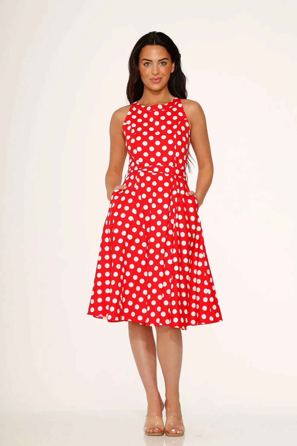 Red Polka Dot Swing Dress sold by Modcloth product image thumbnail 2