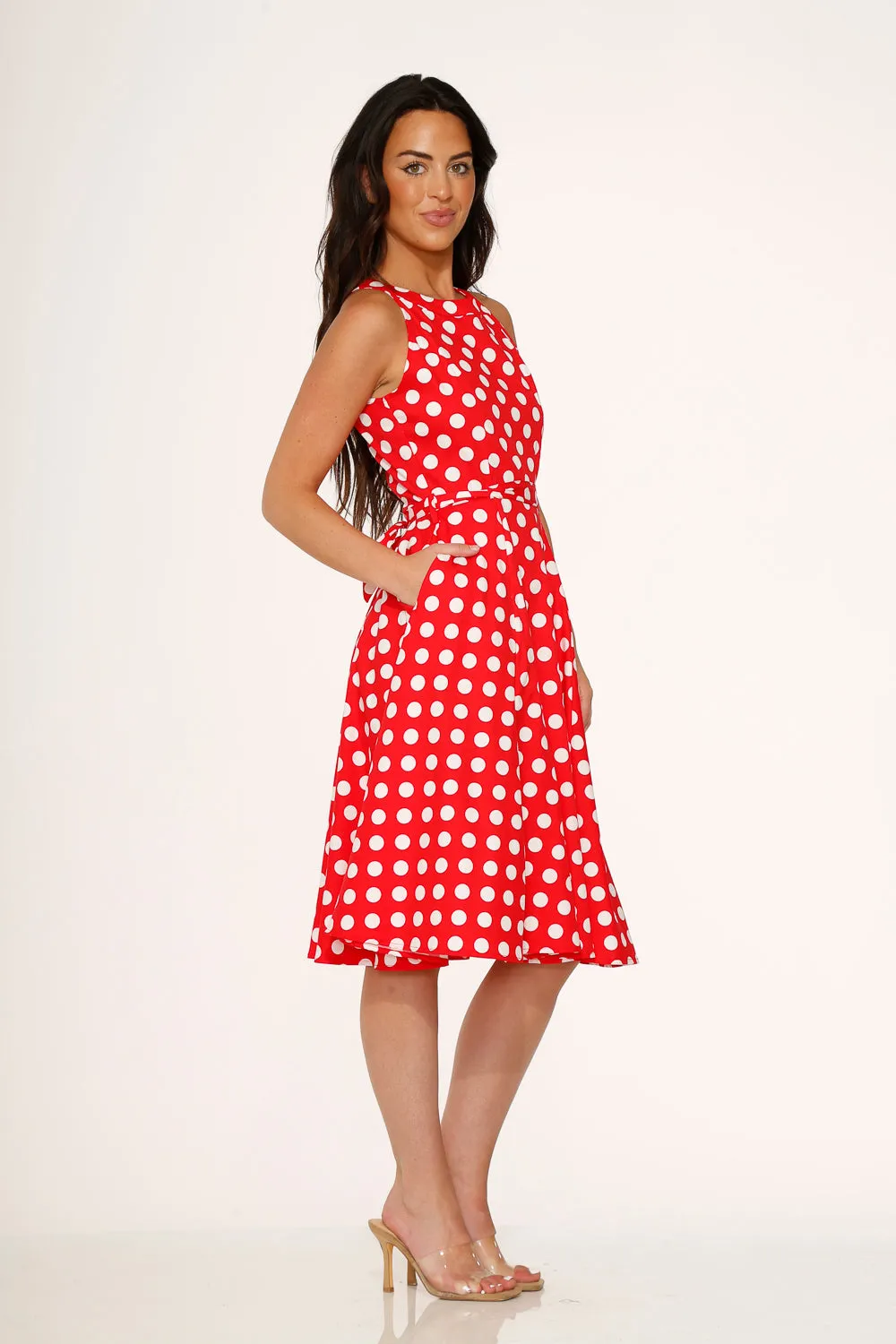 Red Polka Dot Swing Dress sold by Modcloth product image thumbnail 3