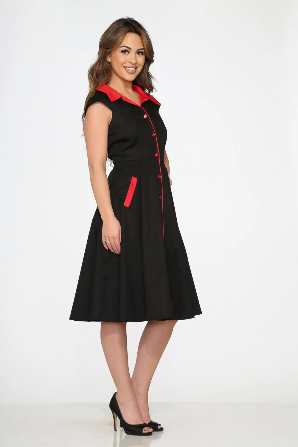 Black Red Trim Swing Dress sold by Modcloth product image thumbnail 4