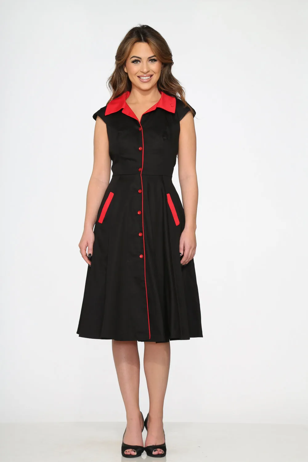 Black Red Trim Swing Dress sold by Modcloth product image thumbnail 5