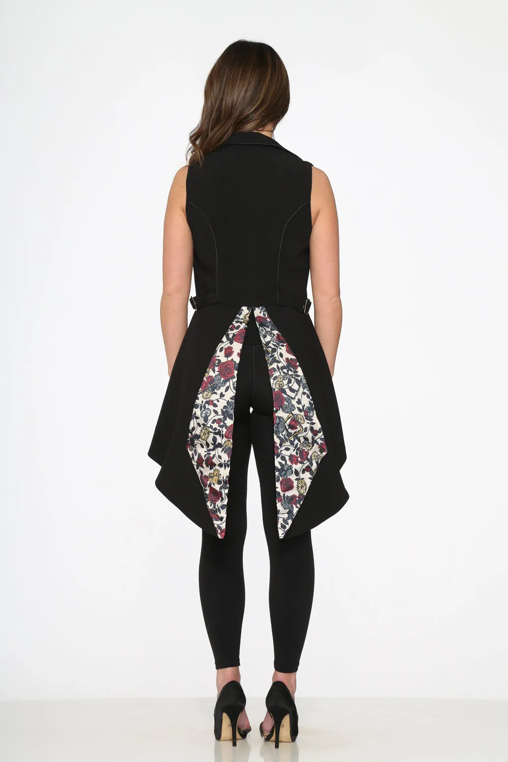 Black Floral Vest Back Split sold by Modcloth product image thumbnail 3