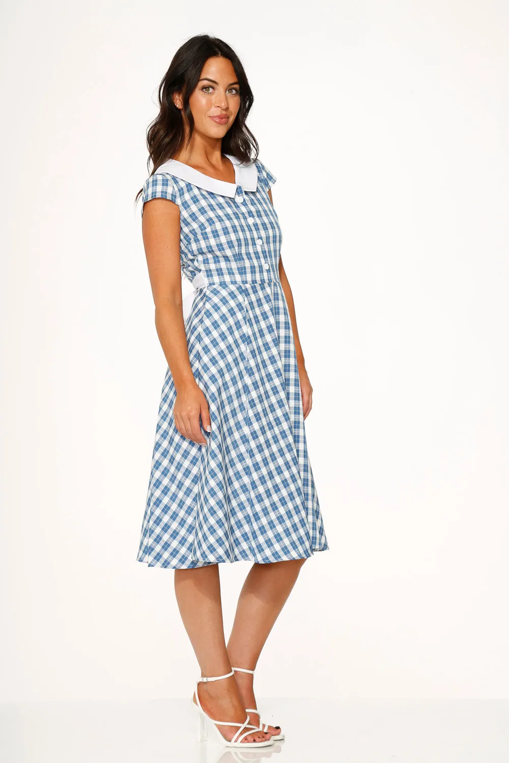 Blue Checker Swing Dress sold by Modcloth product image thumbnail 5