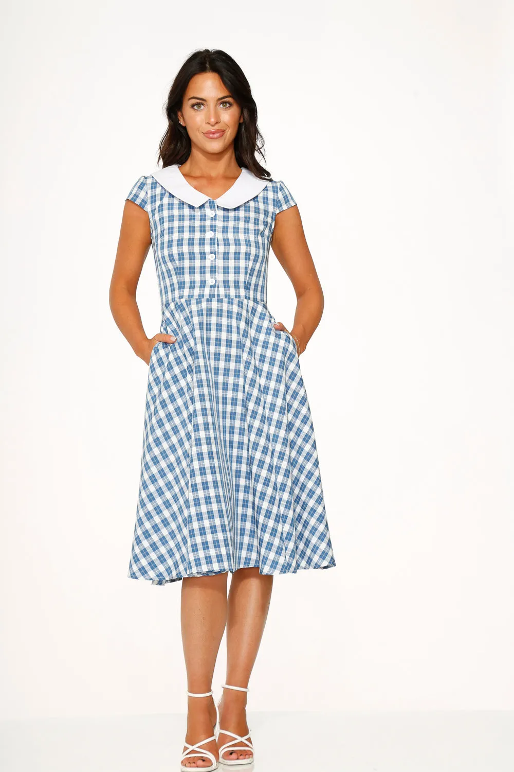 Blue Checker Swing Dress sold by Modcloth product image thumbnail 2