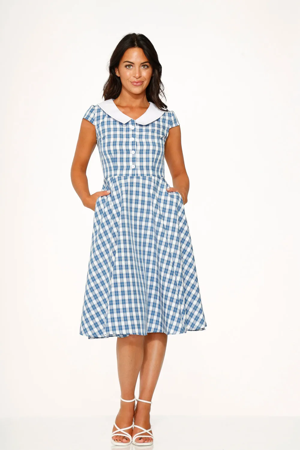 Blue Checker Swing Dress sold by Modcloth product image thumbnail 3