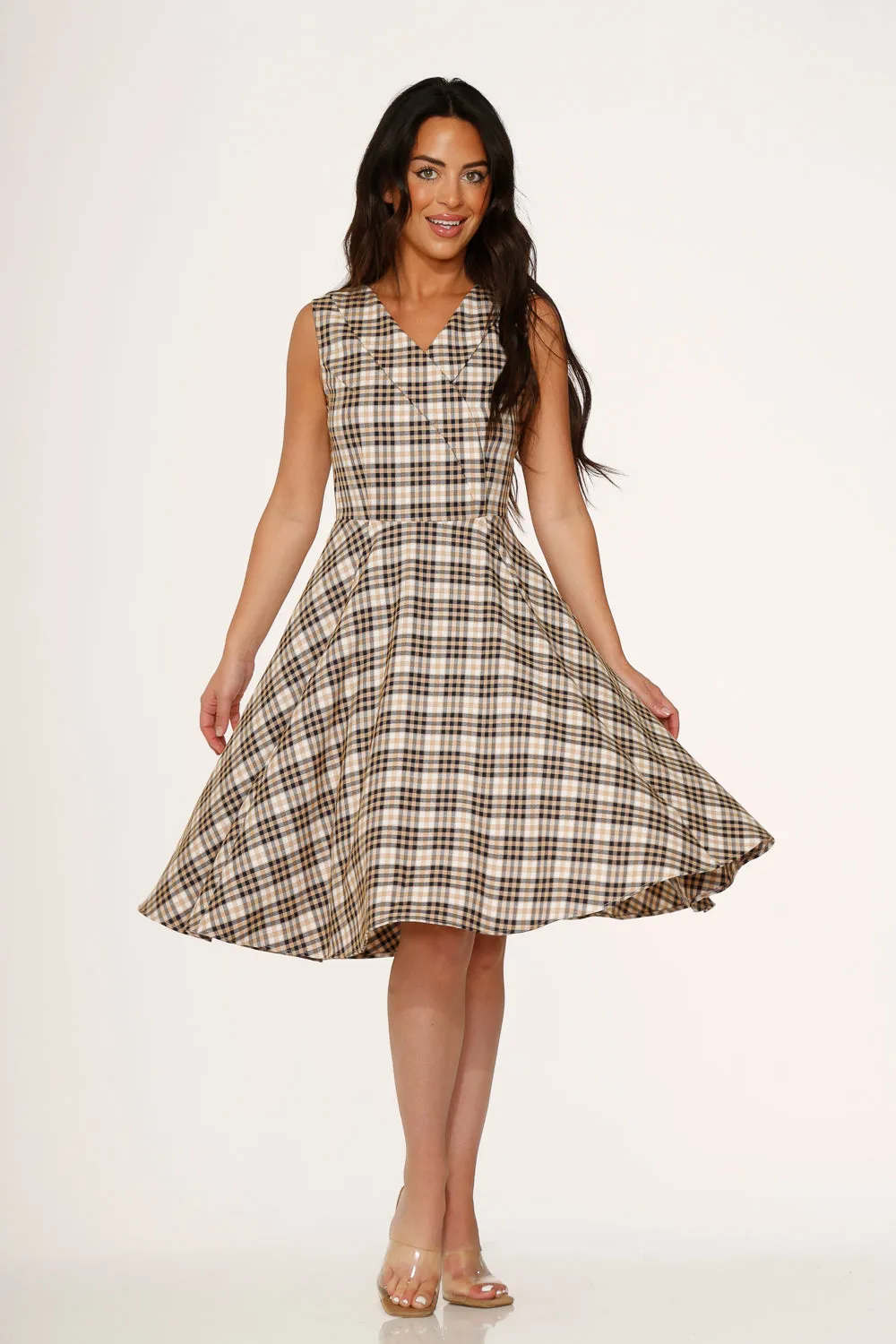 Yellow Plaid Swing Dress sold by Modcloth