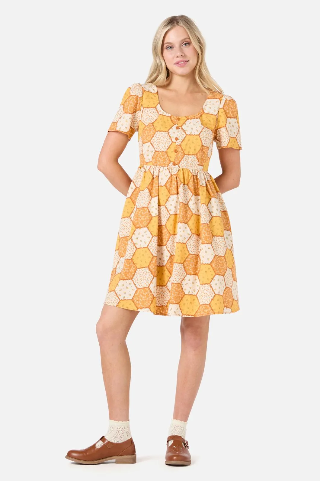 Patchwork Sleeved Mini Dress sold by Modcloth product image thumbnail 2