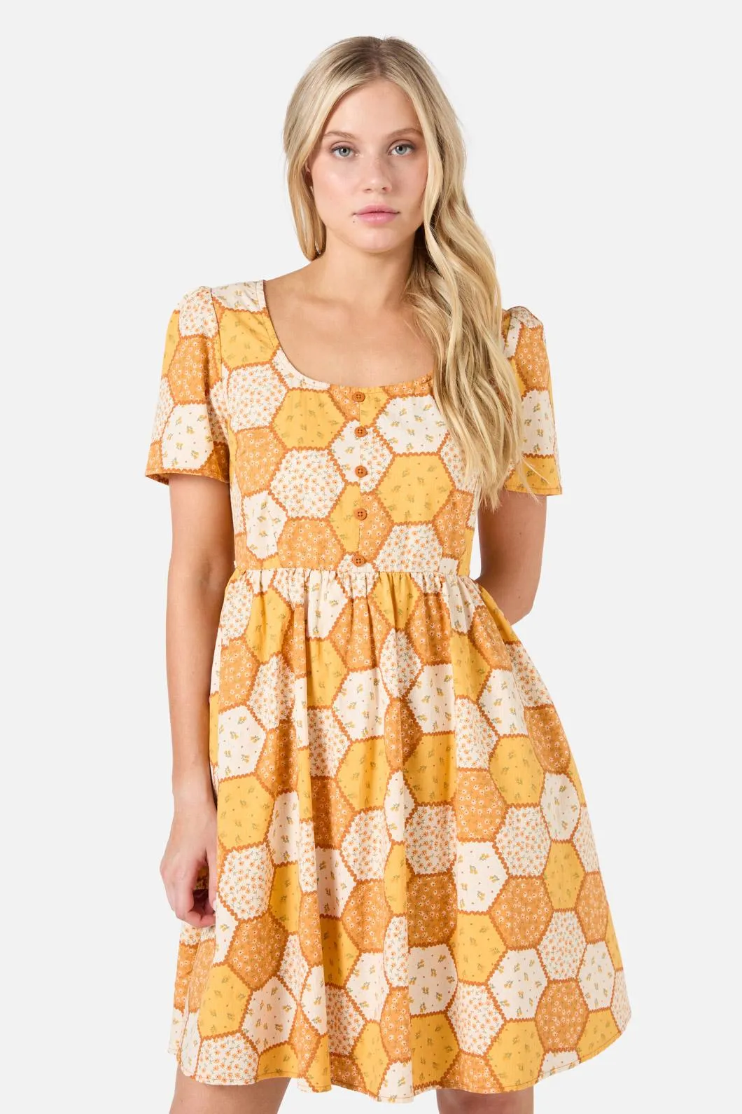 Patchwork Sleeved Mini Dress sold by Modcloth product image thumbnail 3