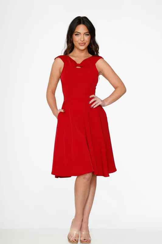 Red Occasional Swing Dress sold by Modcloth