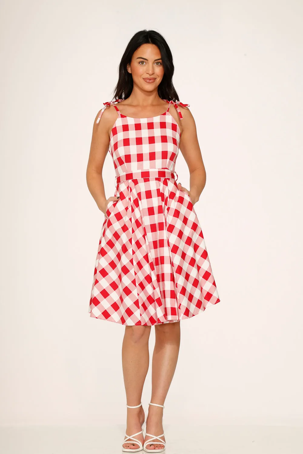 Red & White Picnic Swing Dress sold by Modcloth product image thumbnail 2