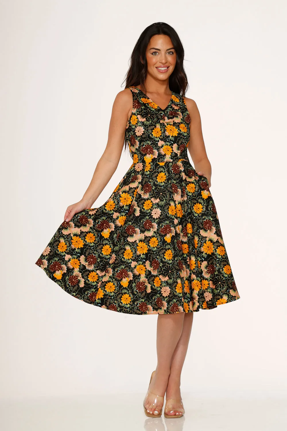 Yellow Floral Swing Dress sold by Modcloth product image thumbnail 3