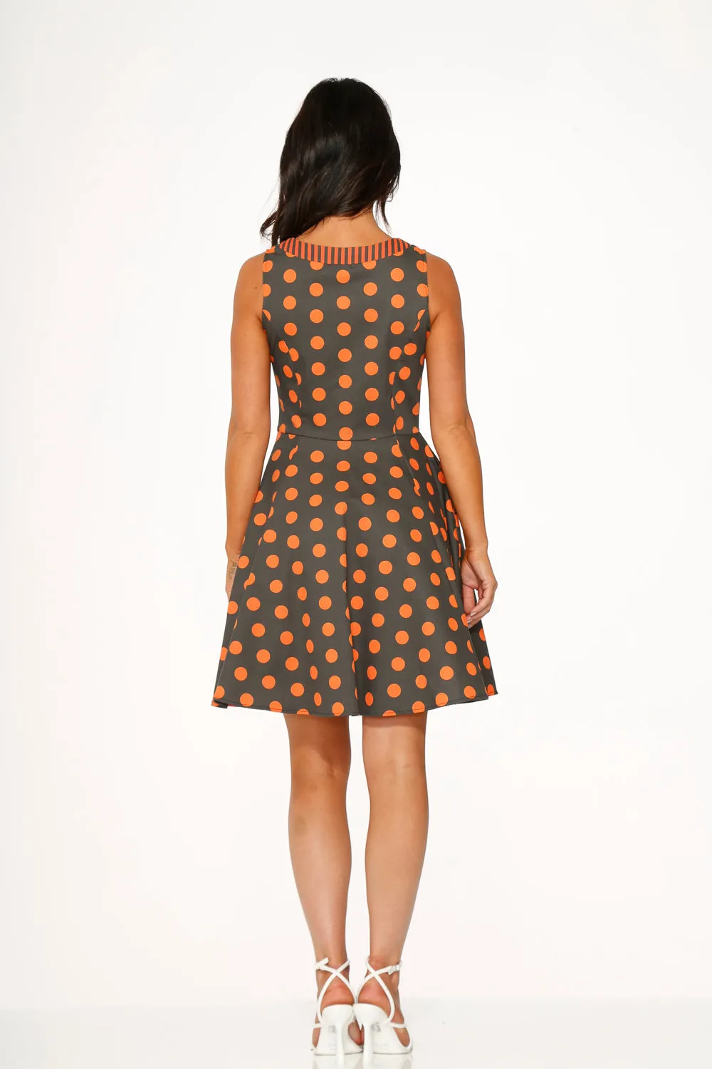 Orange Polka Dot Swing Mini Dress sold by Modcloth product image thumbnail 4