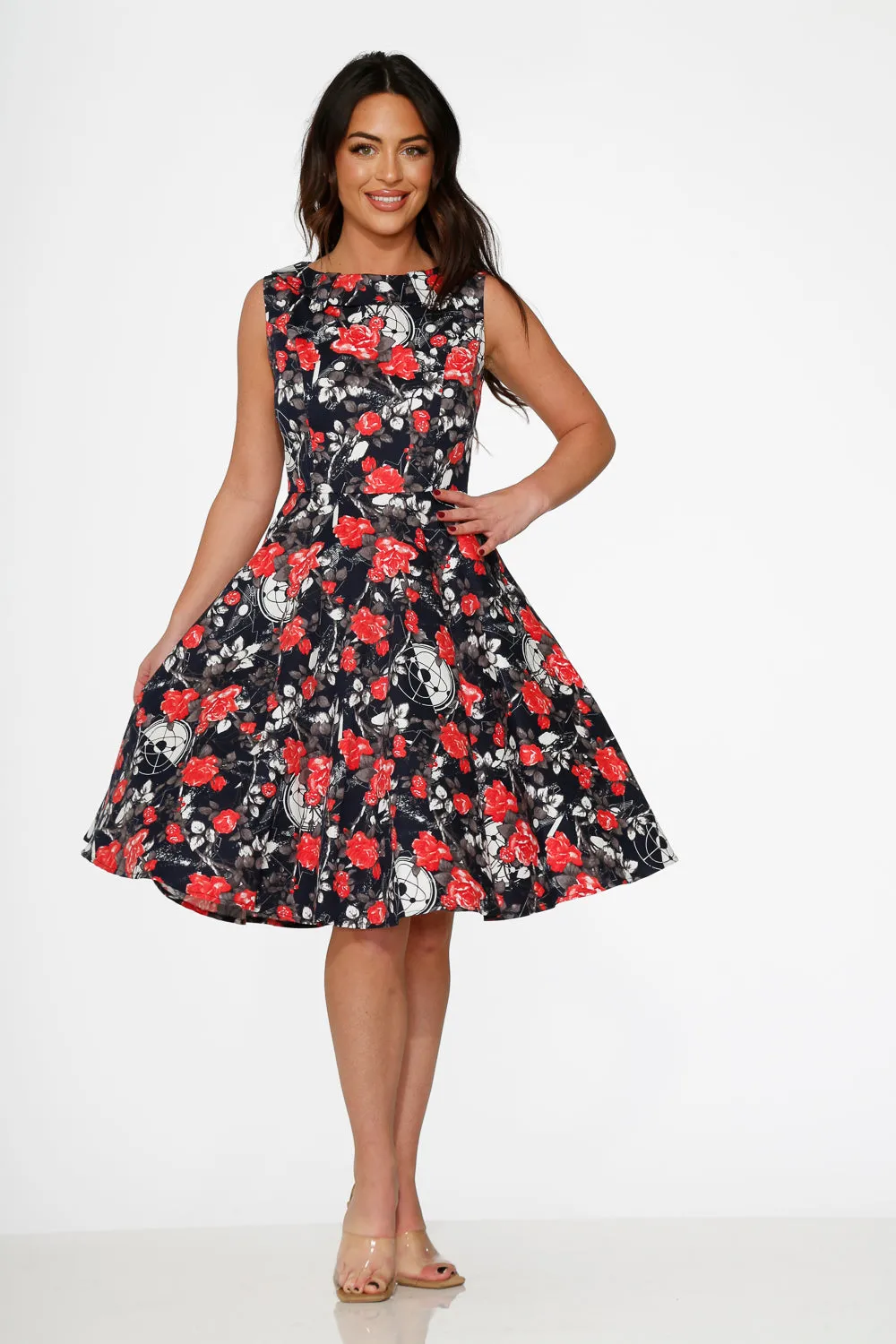 Navy Floral Swing Dress sold by Modcloth product image thumbnail 3