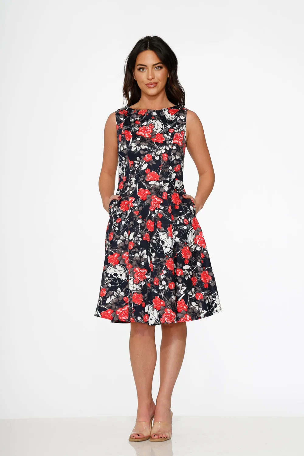 Navy Floral Swing Dress sold by Modcloth product image thumbnail 4
