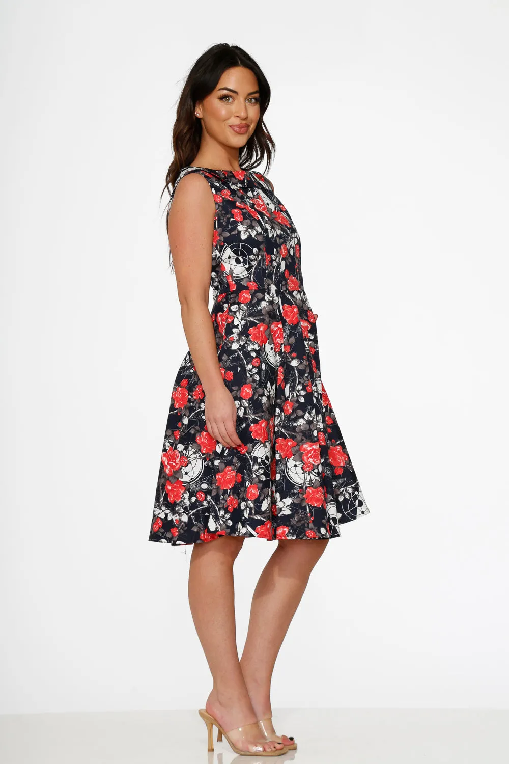 Navy Floral Swing Dress sold by Modcloth product image thumbnail 5
