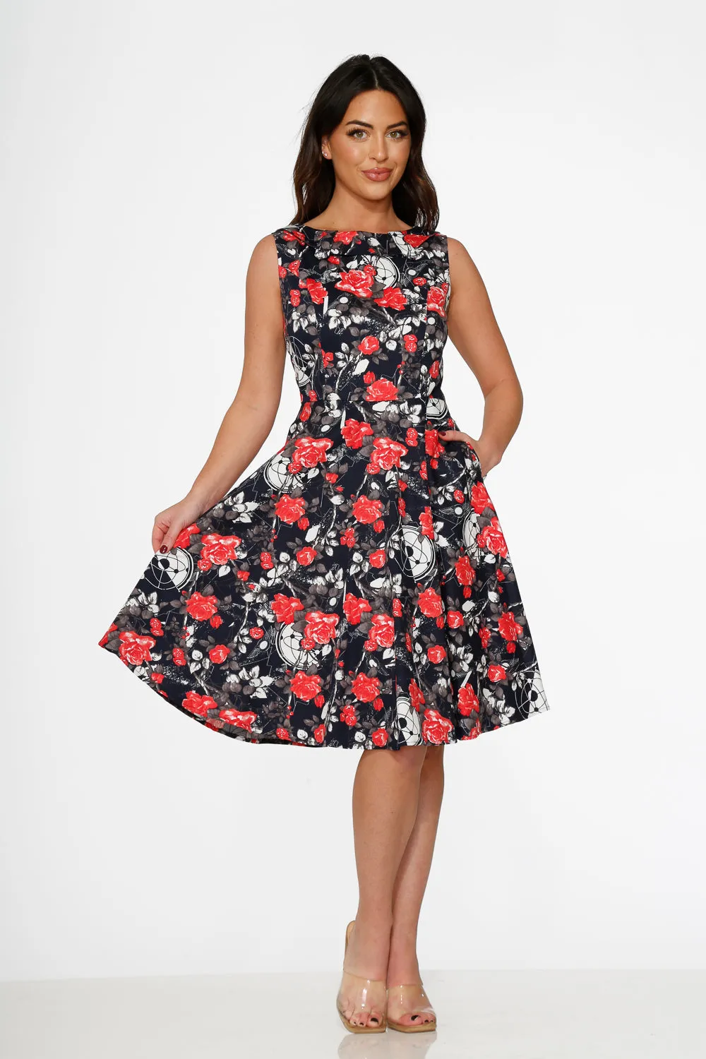 Navy Floral Swing Dress sold by Modcloth product image thumbnail 2