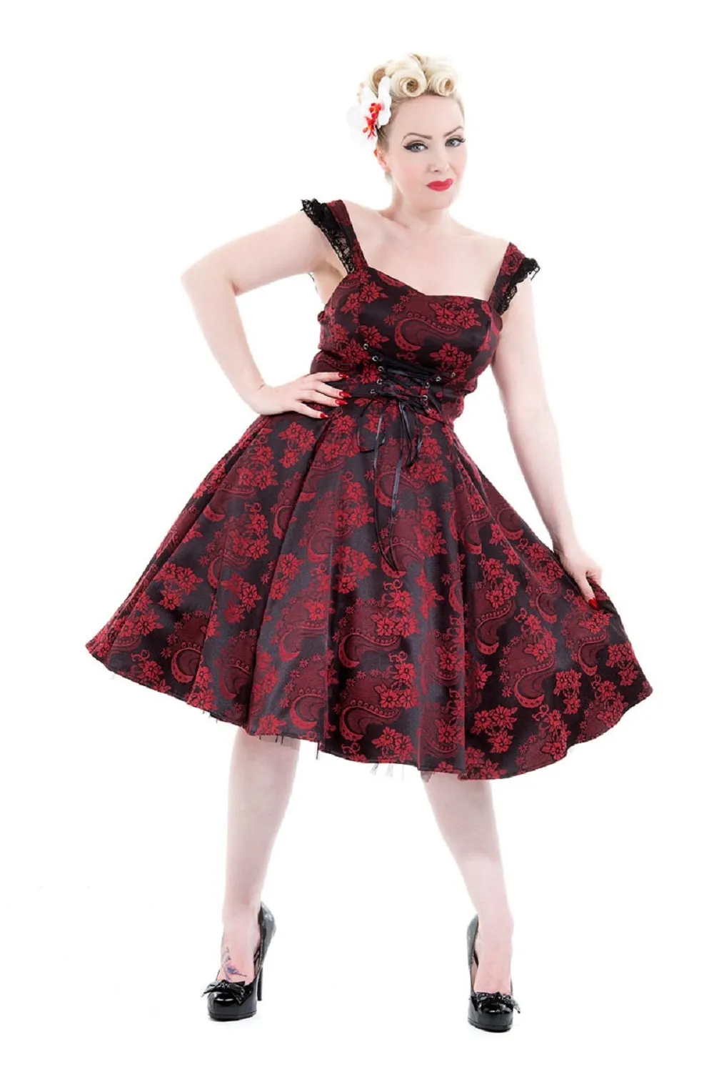 Red Byzantine Swing Dress sold by Modcloth