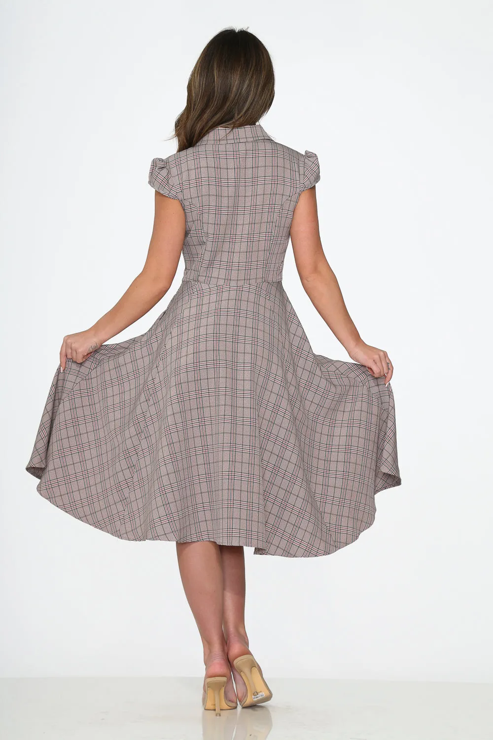 Brown Plaid Swing Dress sold by Modcloth product image thumbnail 5