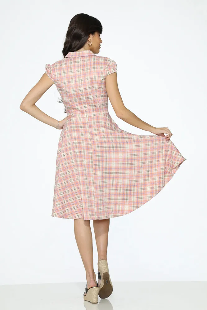 Pink Plaid Swing Dress sold by Modcloth product image thumbnail 3