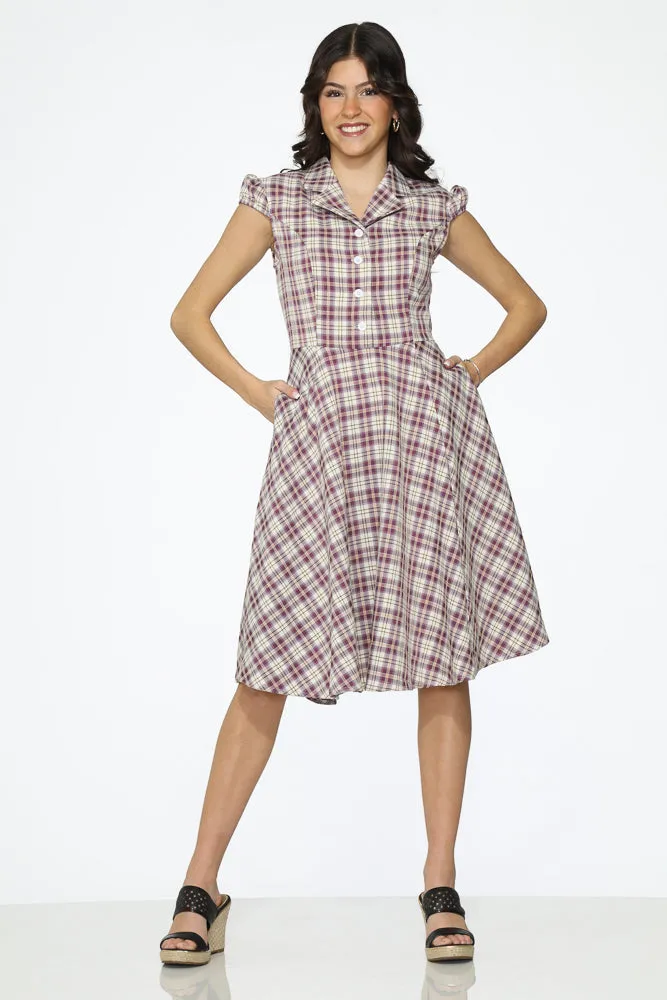 Purple Plaid Swing Dress sold by Modcloth product image thumbnail 2