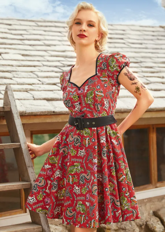Drive In Delight Fit & Flare Dress made by Modcloth