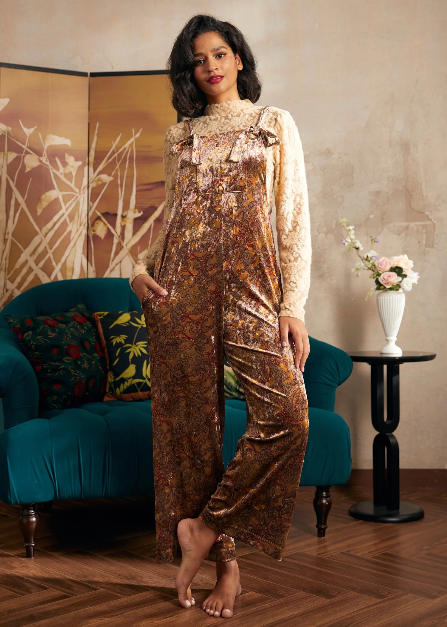 Jazzy Jewel Overalls sold by Modcloth