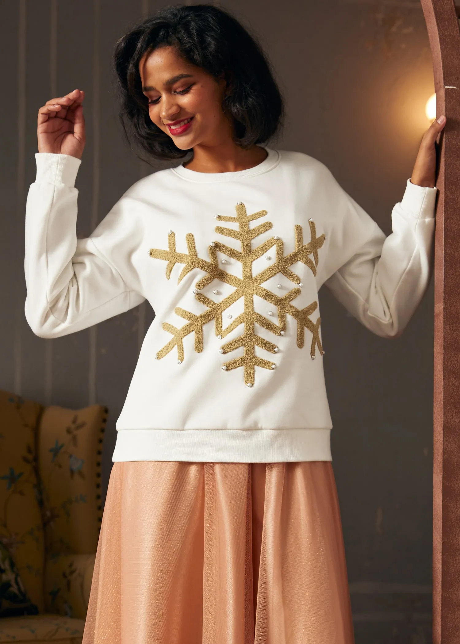 Winter's Whisper Snowflake Sweatshirt sold by Modcloth product image thumbnail 2
