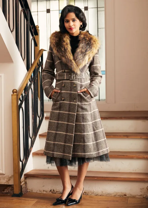 Elegance Reimagined Fur Trim Coat sold by Modcloth
