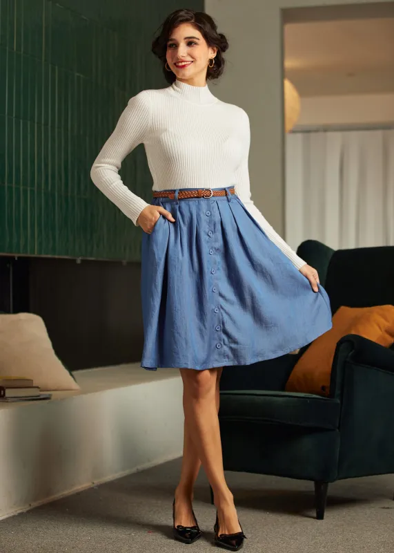 Bookstore's Best Chambray A-Line Skirt sold by Modcloth