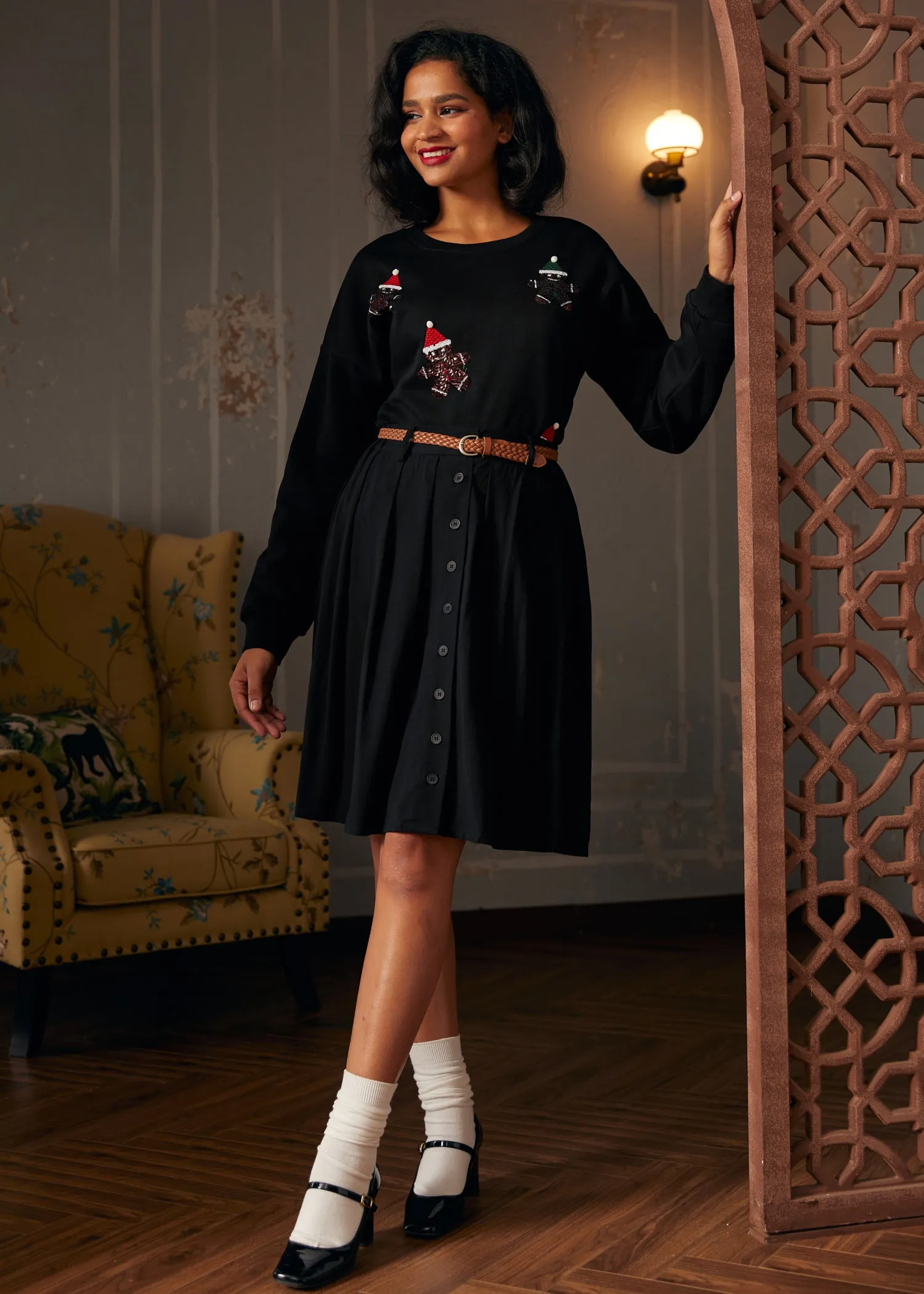 Whimsical Gingerbread Man Sweatshirt sold by Modcloth product image thumbnail 2