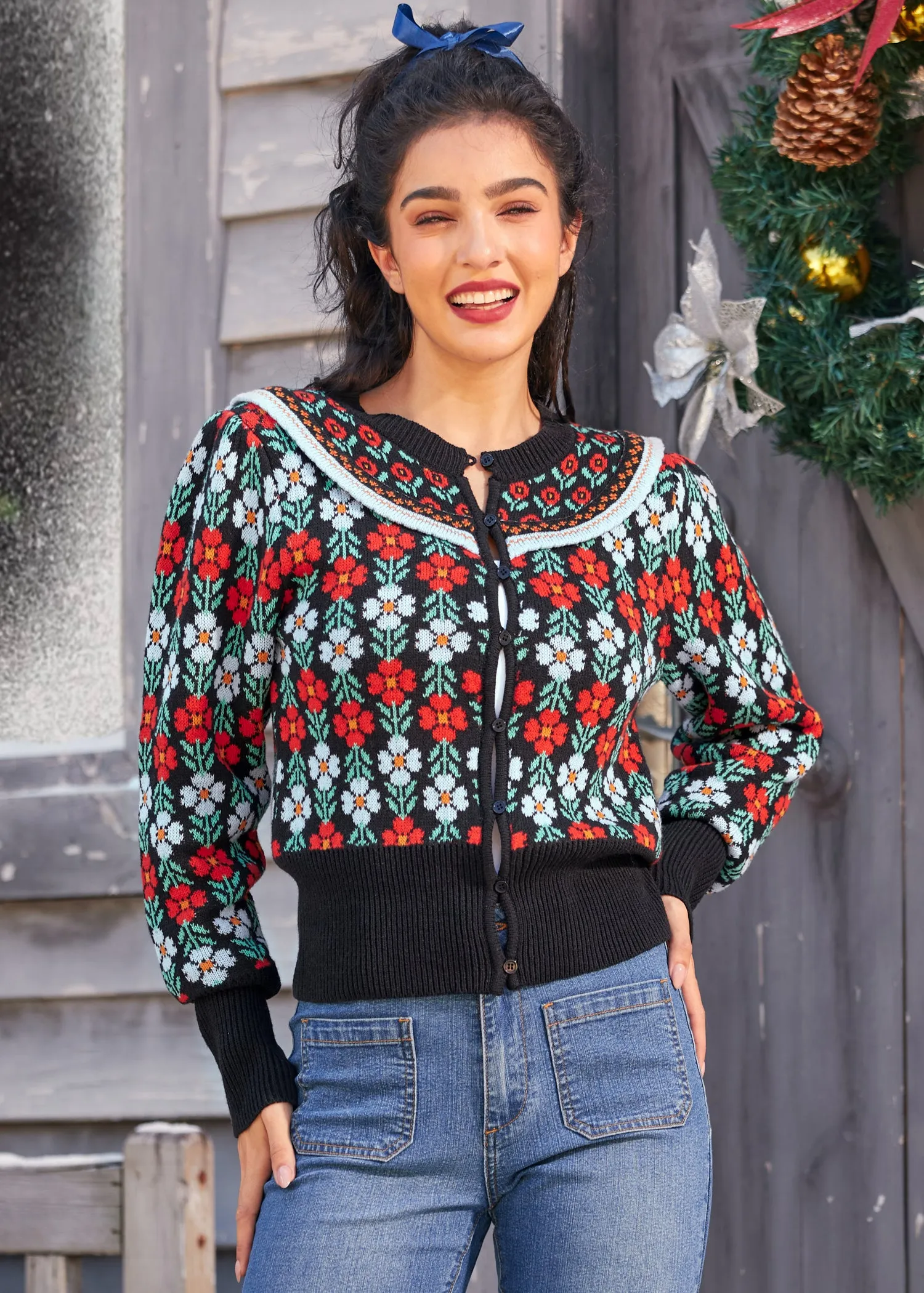 Timeless Tapestry Jacquard Cardigan sold by Modcloth product image thumbnail 4