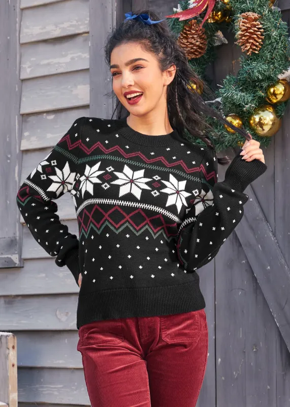 Whimsical Winter Puff Shoulder Sweater sold by Modcloth