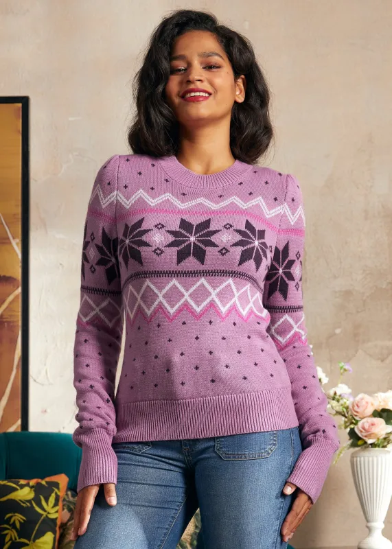 Whimsical Winter Puff Shoulder Sweater sold by Modcloth