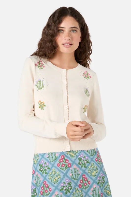 Lattice Embroidered Cardigan made by Modcloth