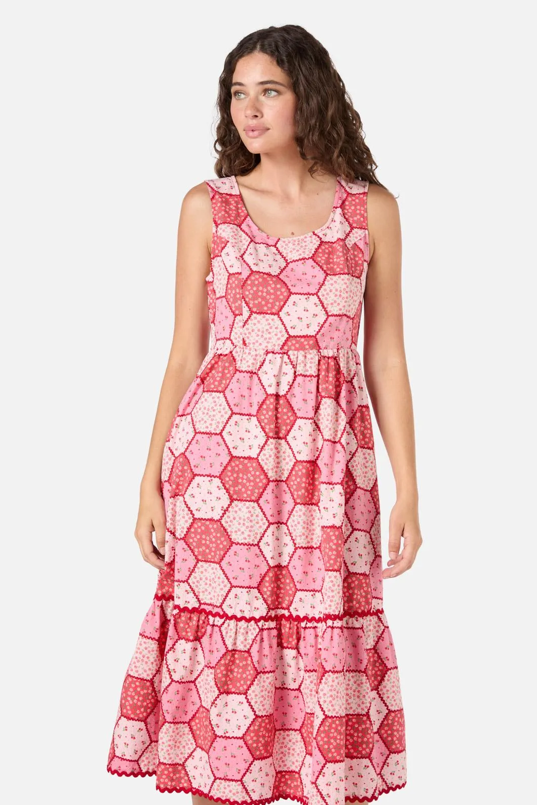 Patchwork Tiered Midi Dress sold by Modcloth product image thumbnail 2