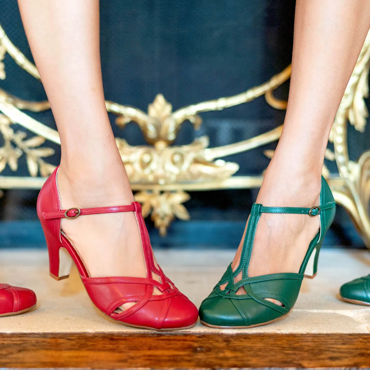 Sandy Festive T-Strap Heels sold by Modcloth