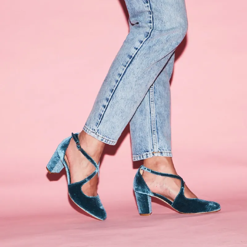 Oren Velvet Mary Jane Heels sold by Modcloth
