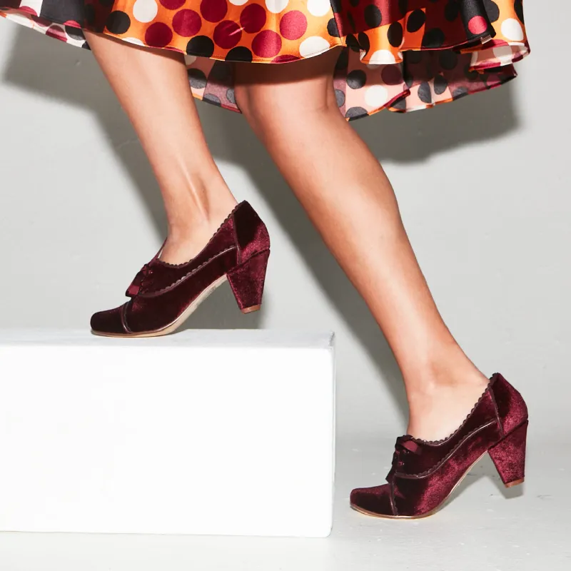 Madison Velvet Retro Heels sold by Modcloth