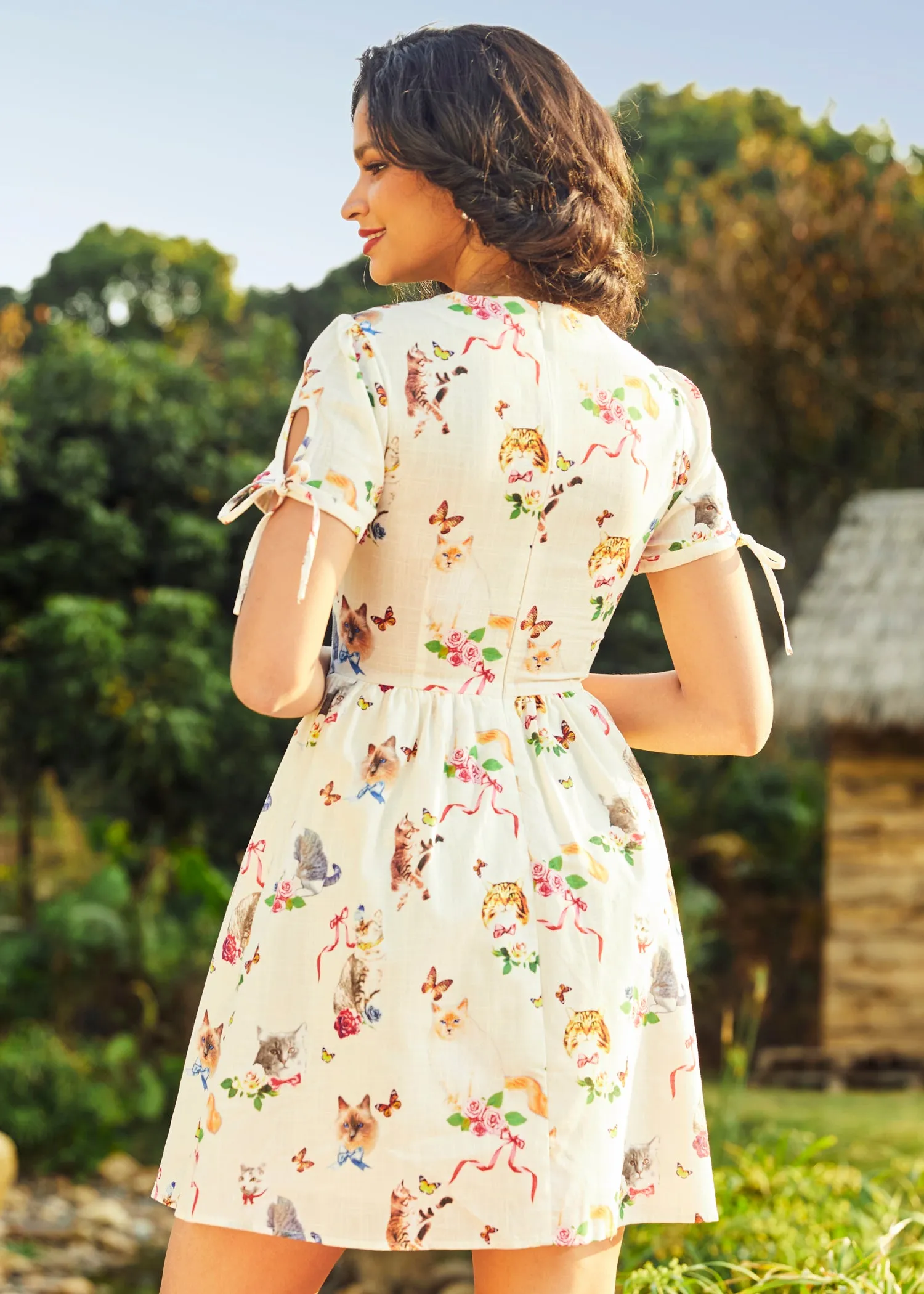 Kitsch Kitty Print Dress sold by Modcloth product image thumbnail 4