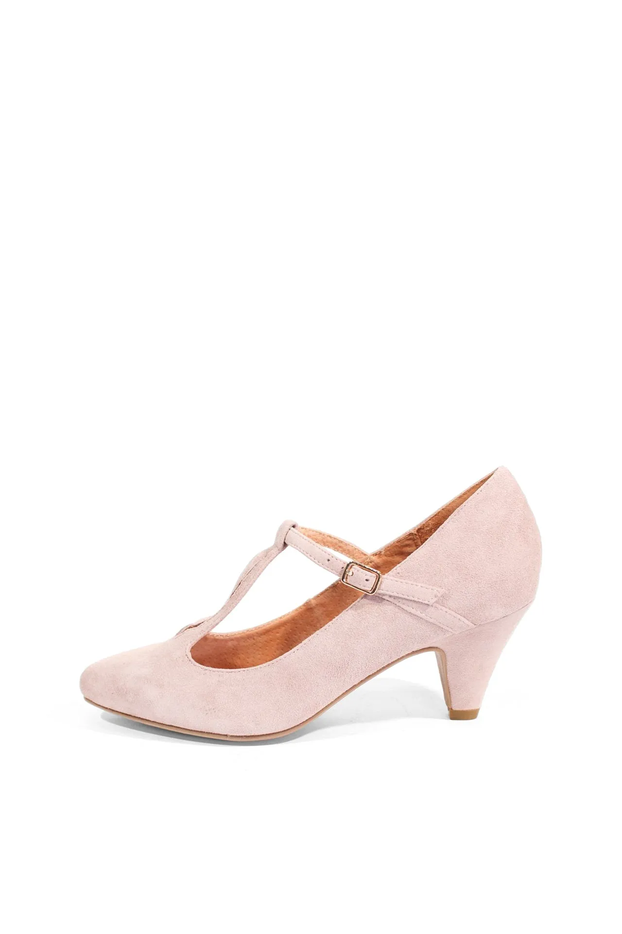 Gin T-Strap Suede Heels sold by Modcloth