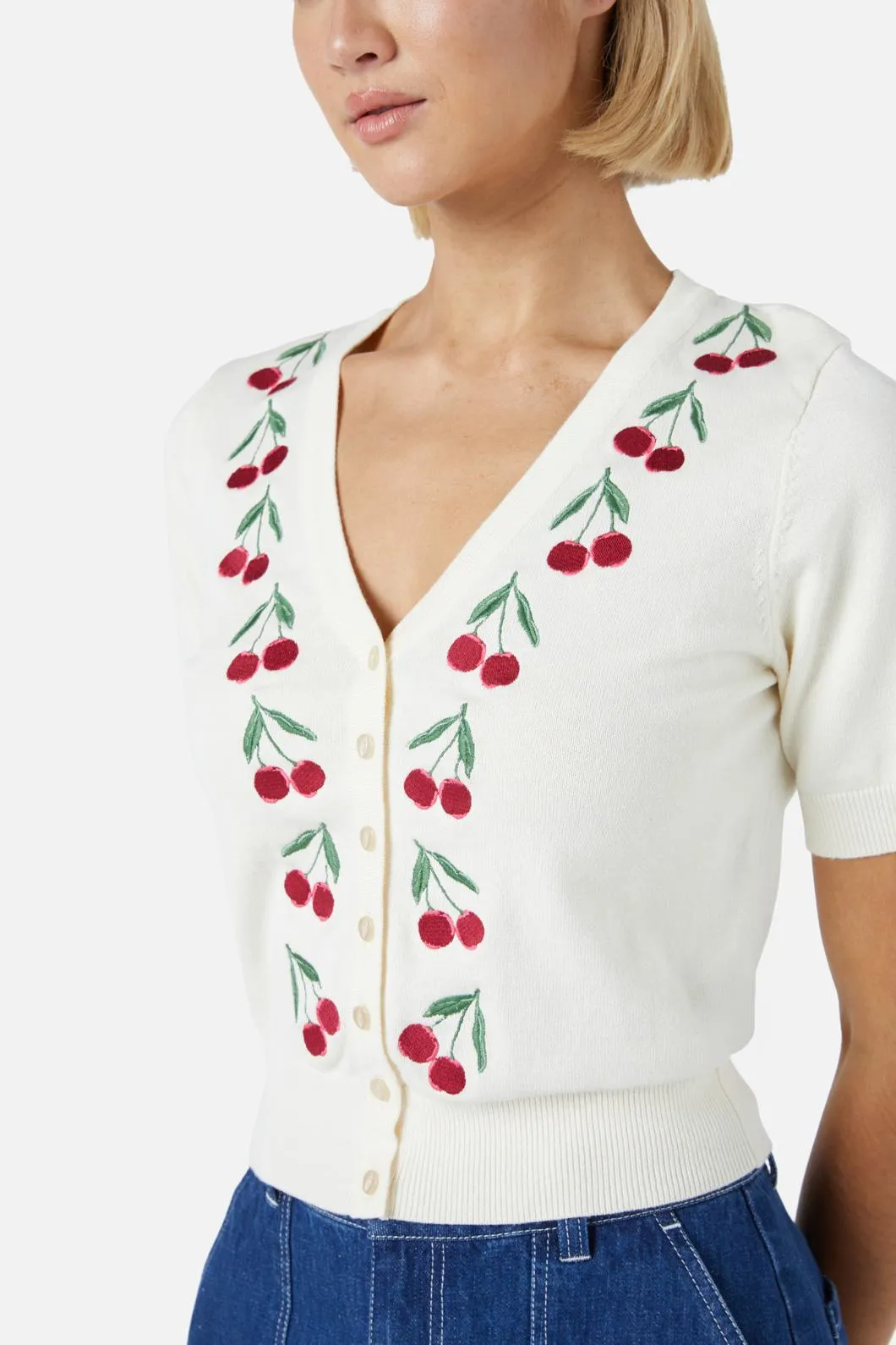 Cherry Embroidered Cardigan sold by Modcloth product image thumbnail 5