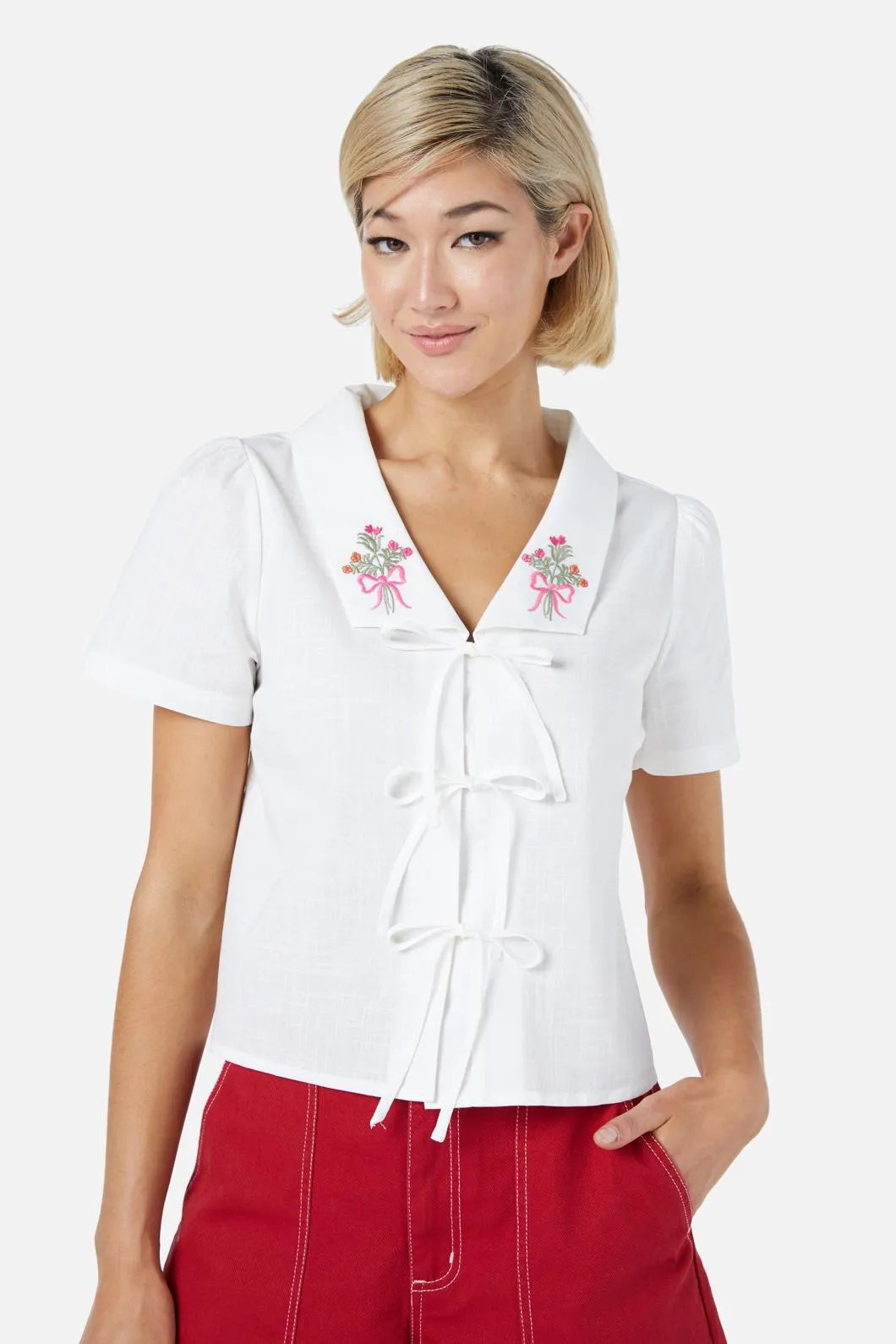 Beautiful Bow Tie Blouse sold by Modcloth