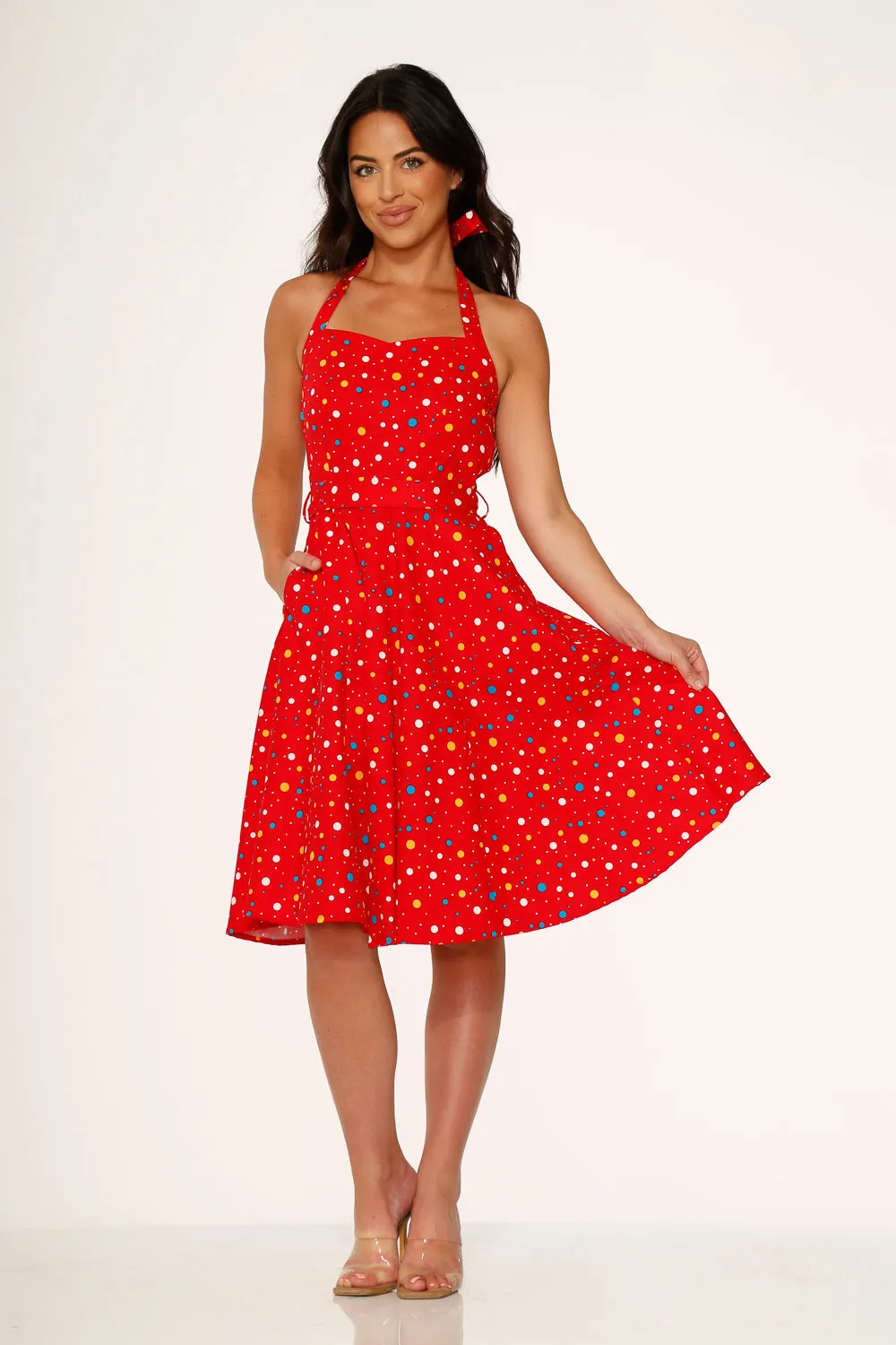 Red Candy Halter Swing Dress sold by Modcloth