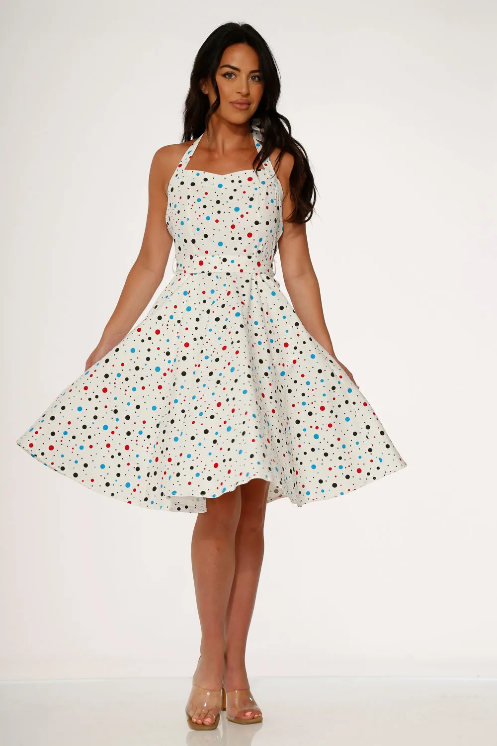 White Candy Halter Swing Dress sold by Modcloth
