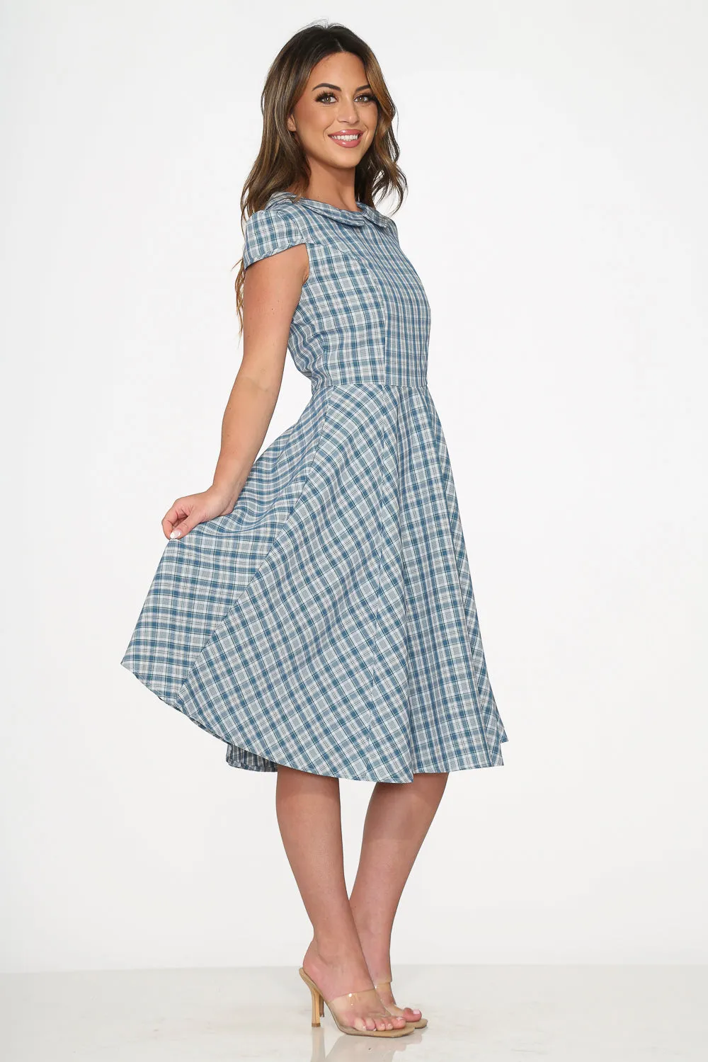 Blue Plaid Swing Dress sold by Modcloth product image thumbnail 5