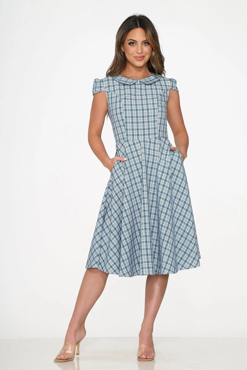 Blue Plaid Swing Dress sold by Modcloth product image thumbnail 3