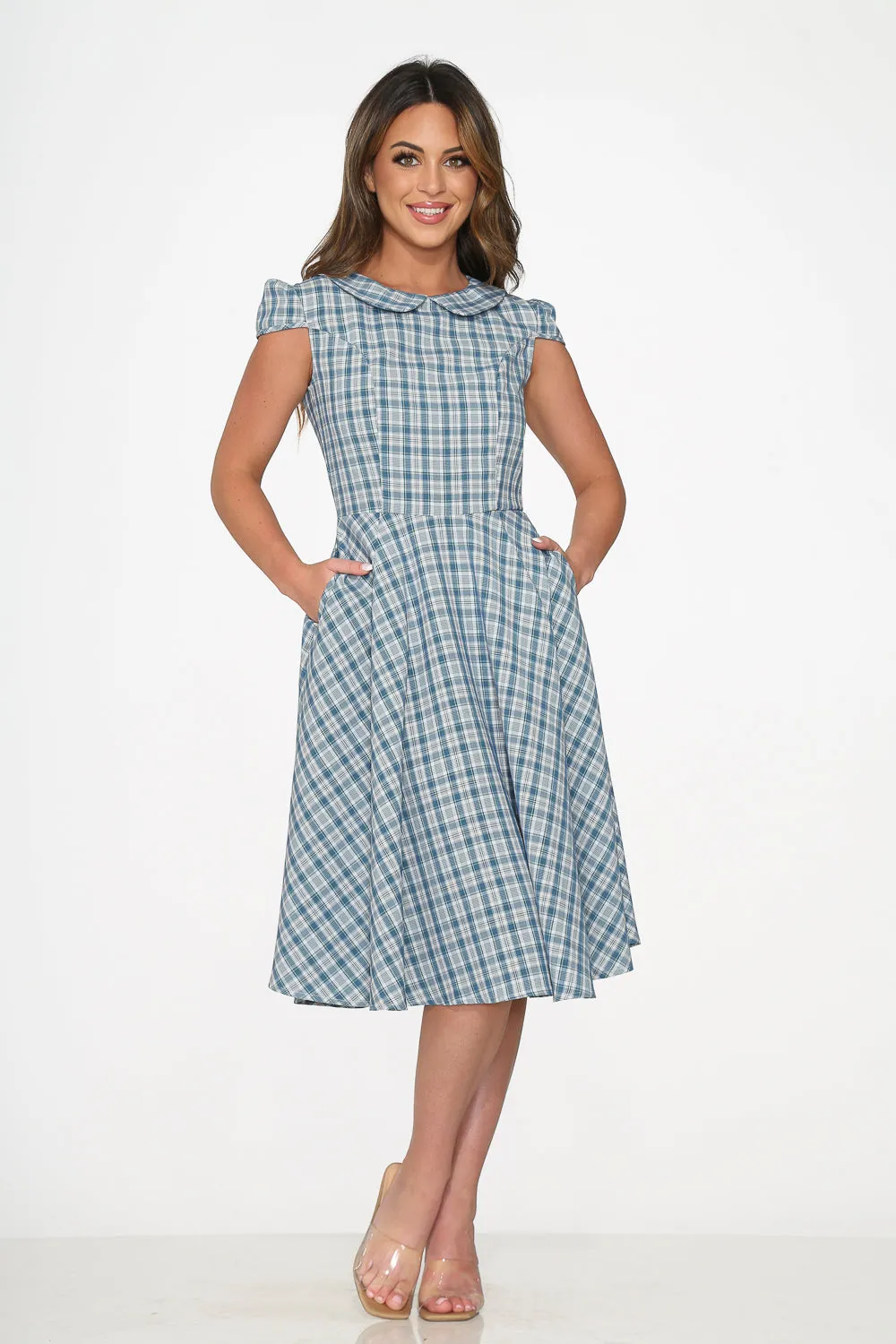 Blue Plaid Swing Dress sold by Modcloth product image thumbnail 4