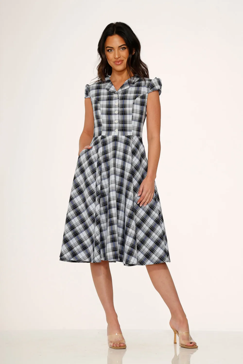 Blue Plaid Swing Dress sold by Modcloth product image thumbnail 4