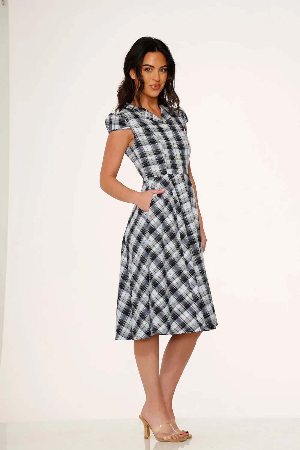 Blue Plaid Swing Dress sold by Modcloth product image thumbnail 5