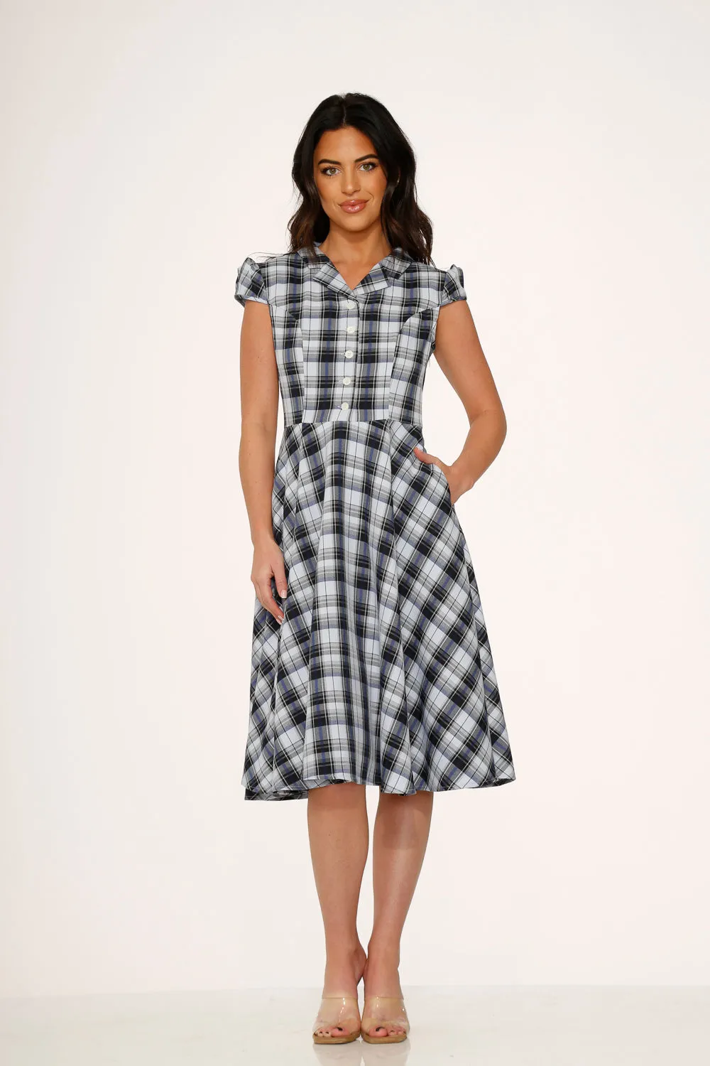 Blue Plaid Swing Dress sold by Modcloth product image thumbnail 2