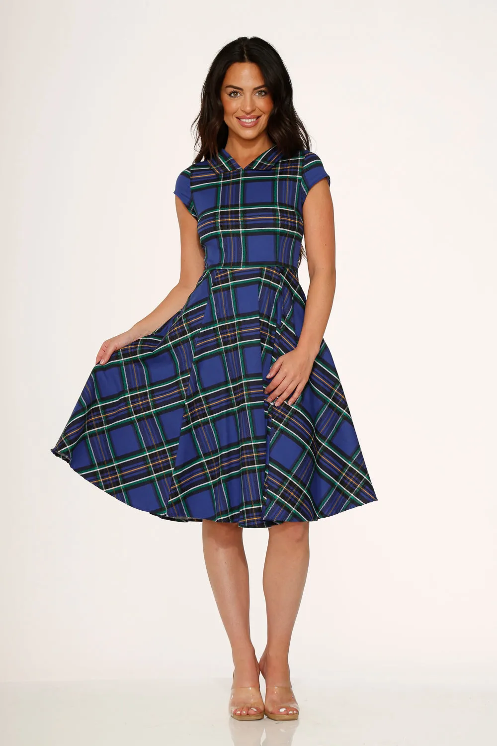 Blue Plaid Swing Dress sold by Modcloth product image thumbnail 4